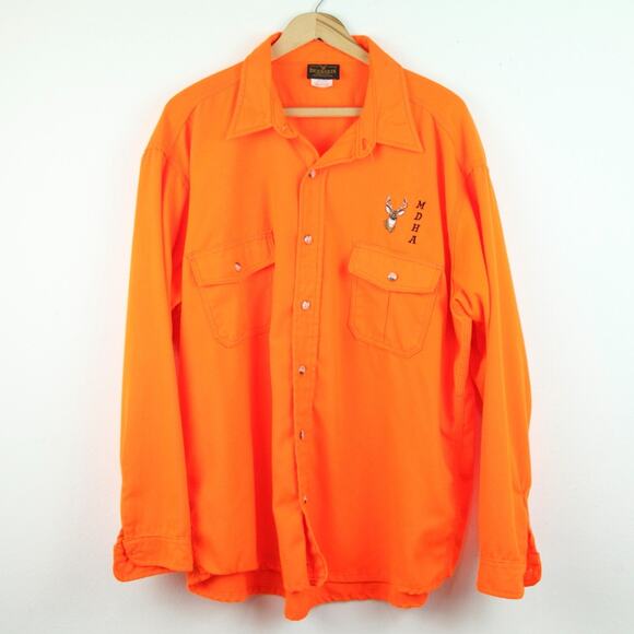 Vintage Other - Melton Deerskin 2XL Shirt Hunting Neon Orange Utility Workwear Outdoors Gorpcore